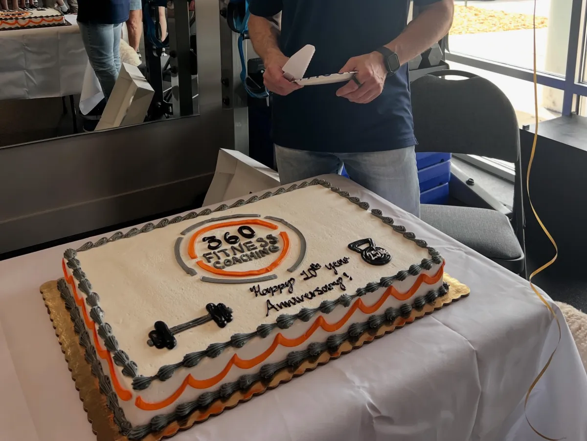 The 360 Fitness Coaching 10th anniversary cake